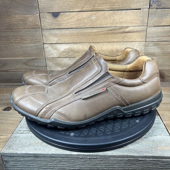 Ecco CFS Terrano Casual Collecton Shoes Mens Sz 11 Brown Leather Casual Loafer - Picture 3 of 10